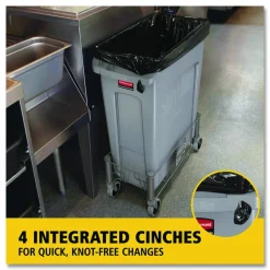 Rubbermaid Slim Jim Rectangular Plastic Waste Containers With Vent Channels, 23 Gallons, 30