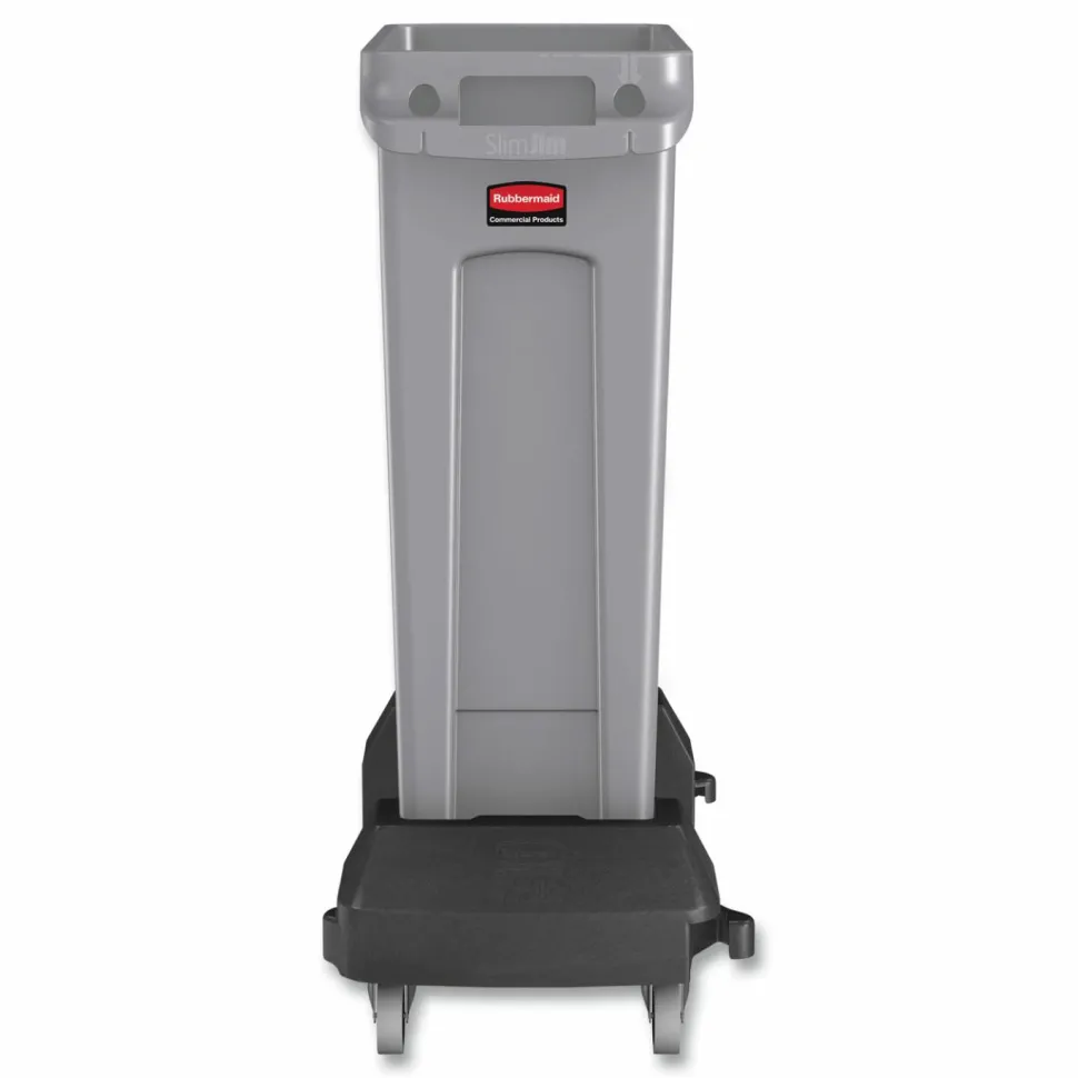 Rubbermaid Slim Jim Rectangular Plastic Waste Containers With Vent Channels, 23 Gallons, 30"H x 11"W x 22"D, Gray