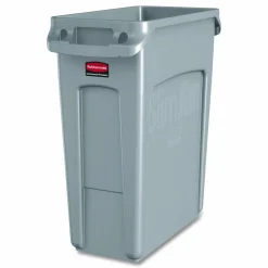 Rubbermaid Slim Jim Rectangular Plastic Vented Waste Container, 16 Gallons, 25