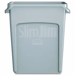 Rubbermaid Slim Jim Rectangular Plastic Vented Waste Container, 16 Gallons, 25