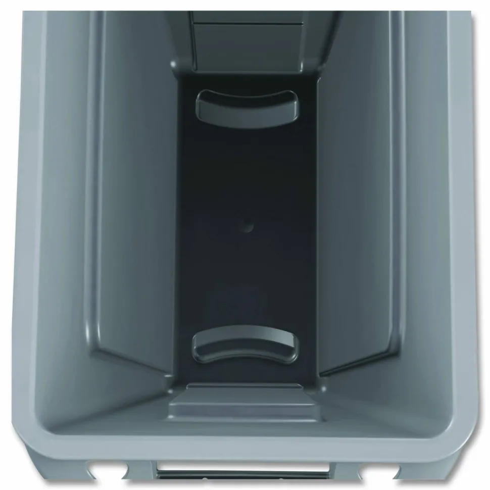 Rubbermaid Slim Jim Rectangular Plastic Vented Waste Container, 16 Gallons, 25"H x 11"W x 22"D, Gray