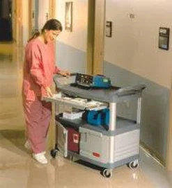 Rubbermaid Storage/Instrument Cart, 37 4/5"H x 40 3/5"W x 20"W, Gray