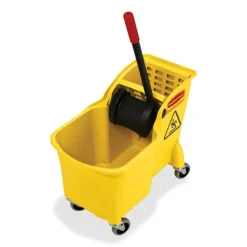 Rubbermaid Tandem Bucket/Wringer Combo Pack, 13 3/8"H x 16 3/8"W x 23 1/4"D, 31 Quarts