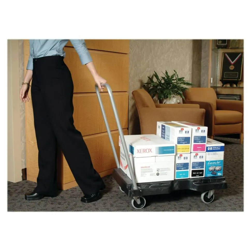Rubbermaid Utility-Duty Home/Office Cart, 250 lb Capacity, 20.5 x 32.5, Platform, Black