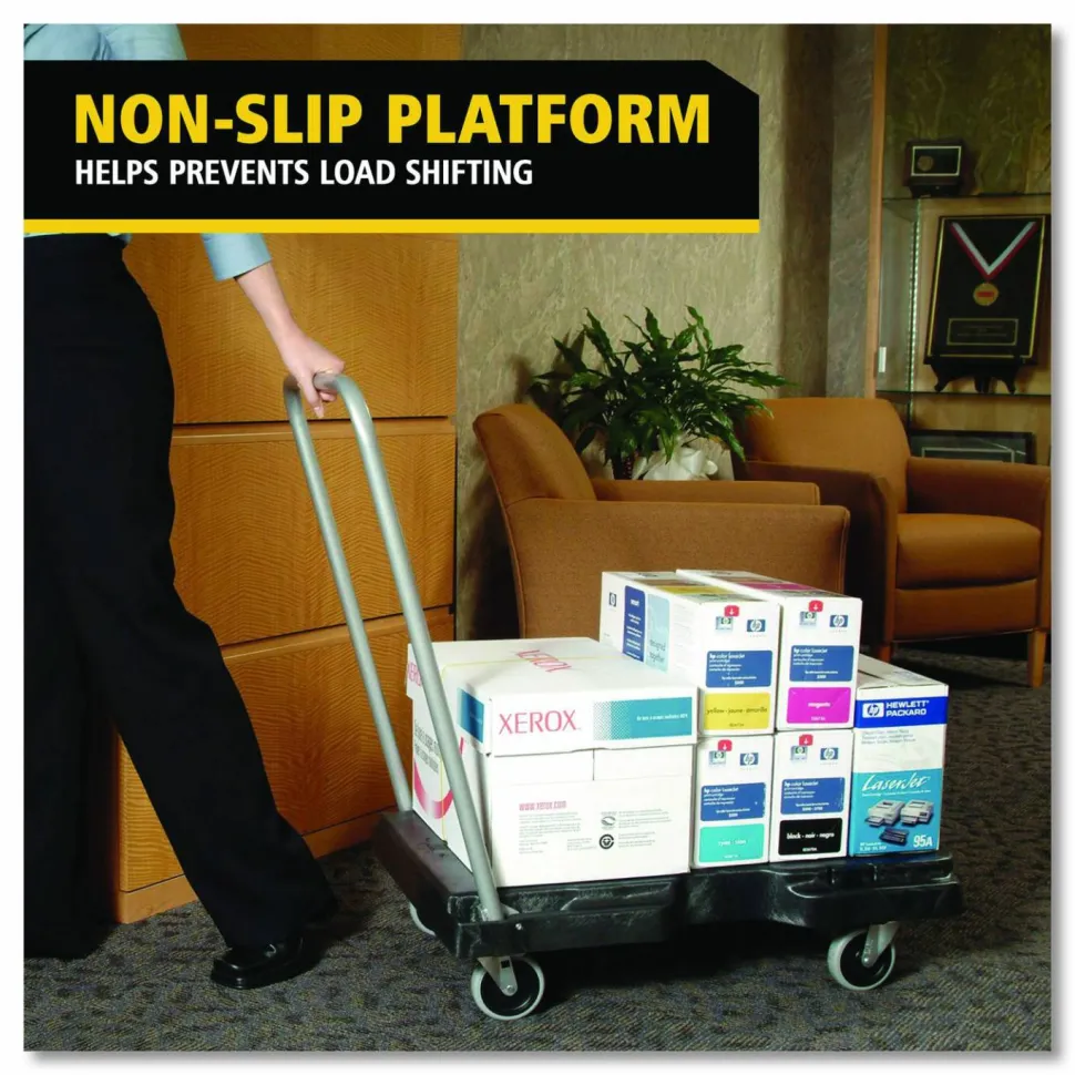 Rubbermaid Utility-Duty Home/Office Cart, 250 lb Capacity, 20.5 x 32.5, Platform, Black