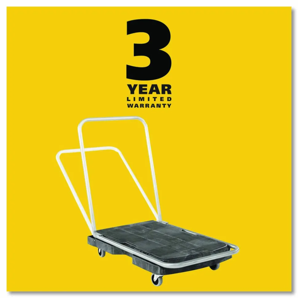 Rubbermaid Utility-Duty Home/Office Cart, 250 lb Capacity, 20.5 x 32.5, Platform, Black