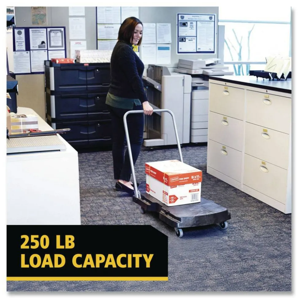 Rubbermaid Utility-Duty Home/Office Cart, 250 lb Capacity, 20.5 x 32.5, Platform, Black
