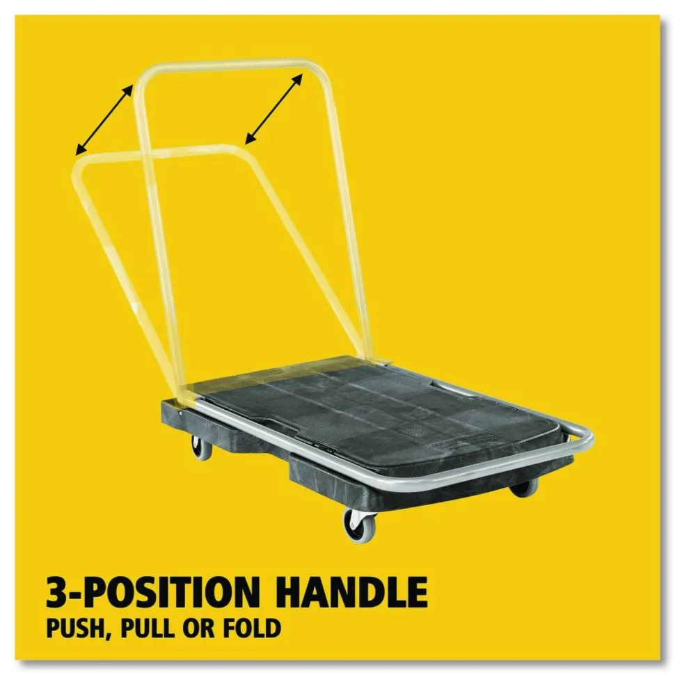 Rubbermaid Utility-Duty Home/Office Cart, 250 lb Capacity, 20.5 x 32.5, Platform, Black
