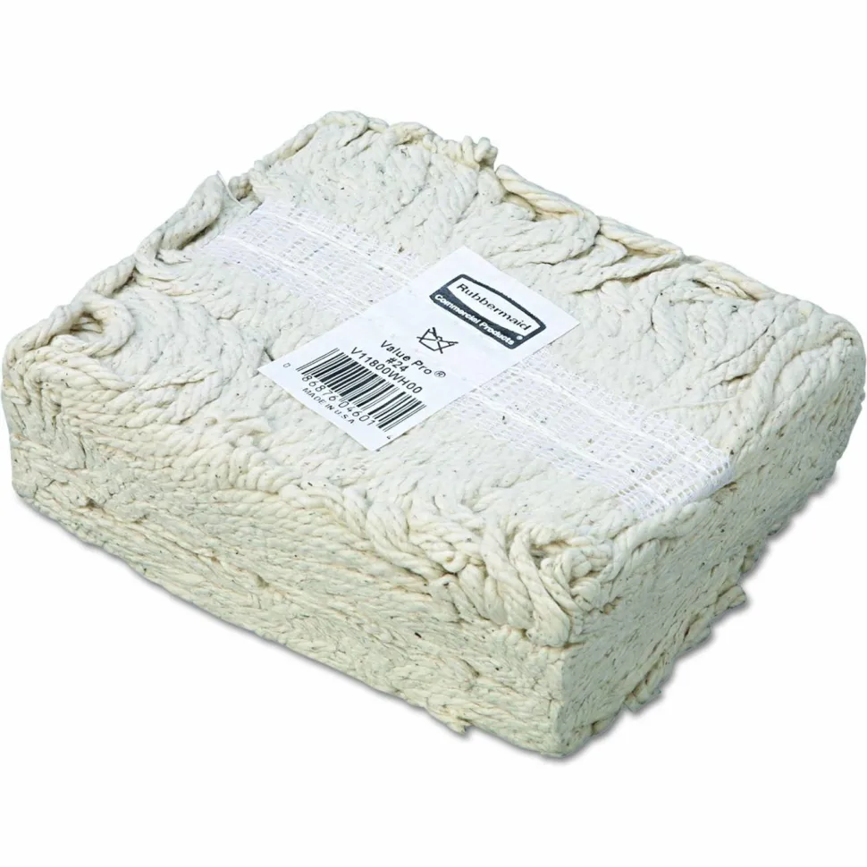 Rubbermaid Value-Pro Cotton Mop Head, #24, Pack Of 12