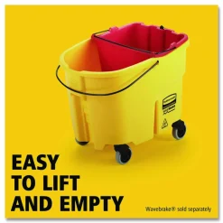 Rubbermaid WaveBrake 2.0 Plastic Dirty Water Bucket, 18 Qt, Red