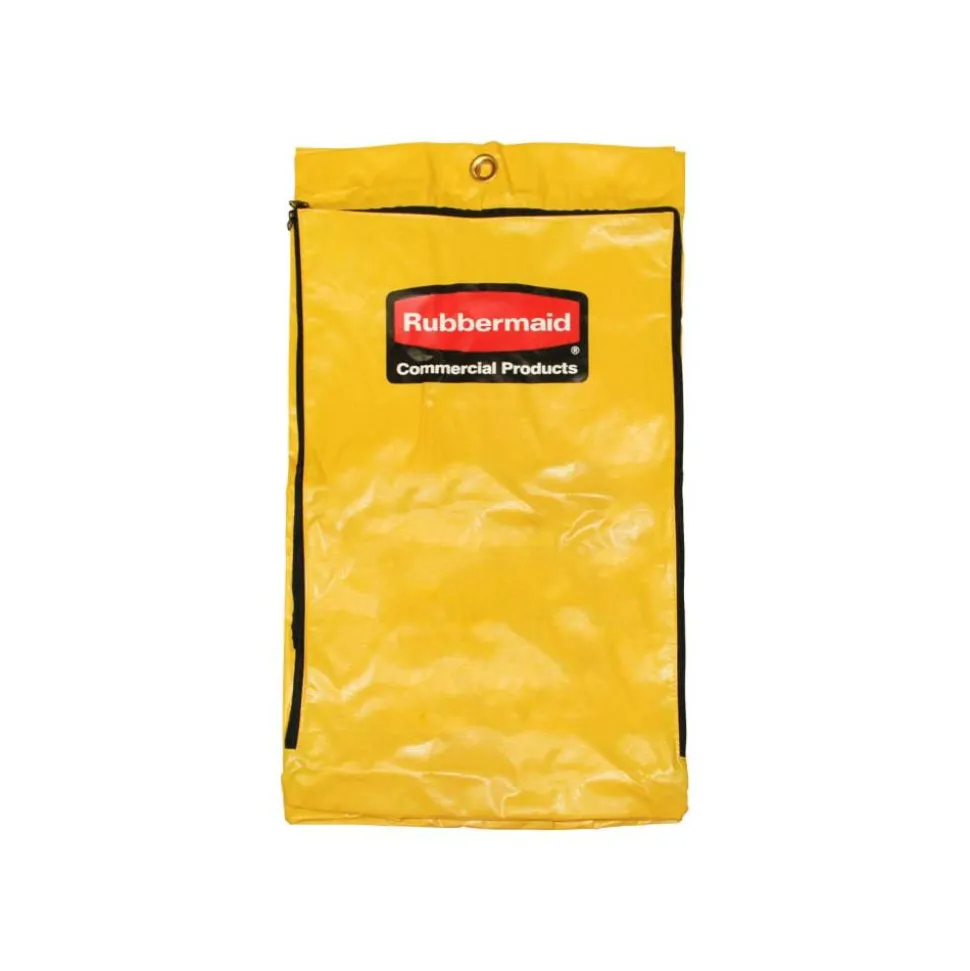 Rubbermaid Zippered Vinyl Cleaning Cart Bag, 24 Gallon, 30 1/2"H x 17 1/4"W x 10 1/2"D, Yellow