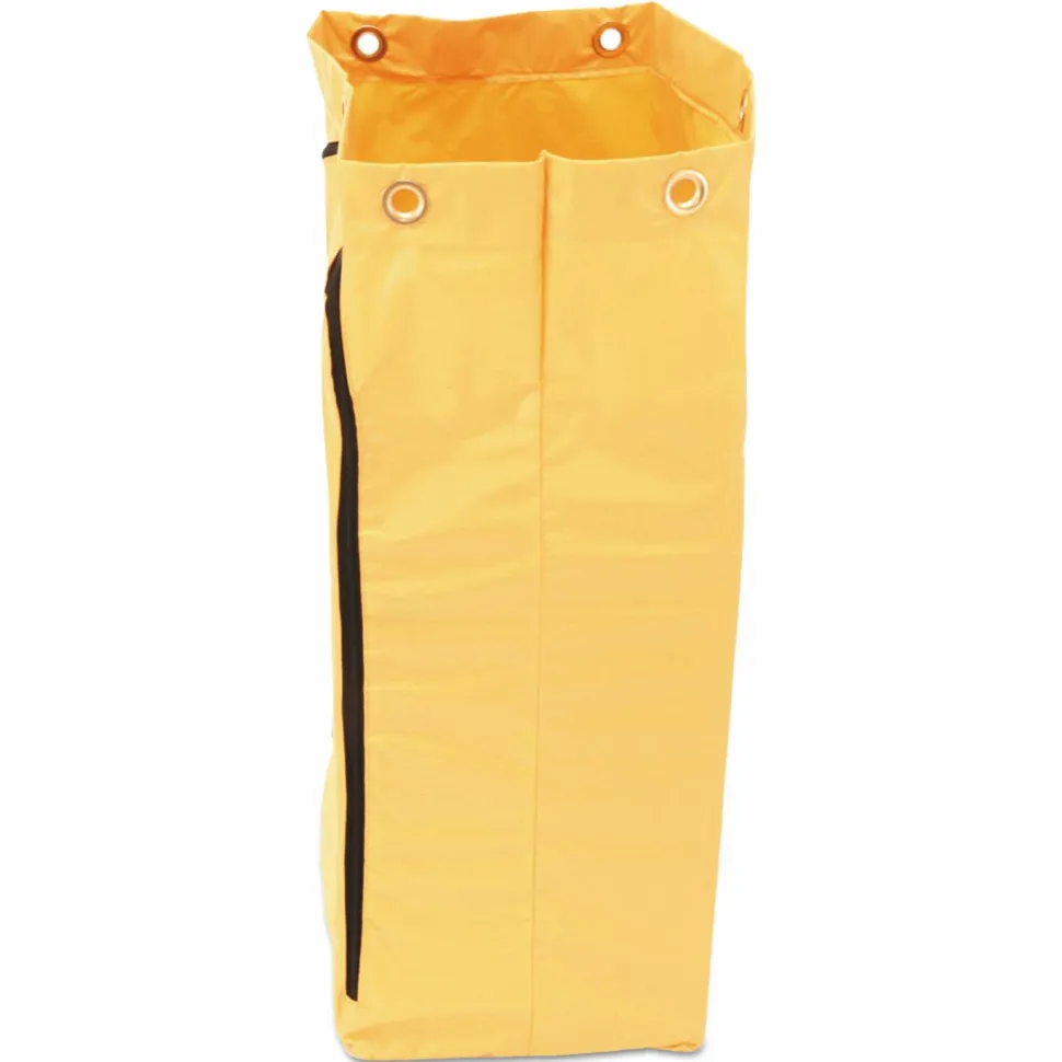 Rubbermaid Zippered Vinyl Cleaning Cart Bag, 24 Gallon, 30 1/2"H x 17 1/4"W x 10 1/2"D, Yellow