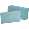 Ruled Index Cards, 3" x 5", Blue, Pack Of 100