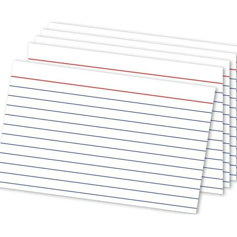 Ruled Index Cards, 4" x 6", White, Pack Of 300