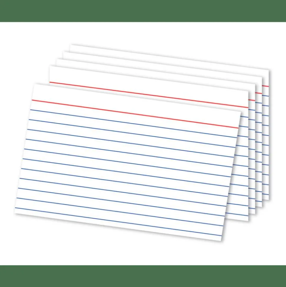 Ruled Index Cards, 4" x 6", White, Pack Of 300
