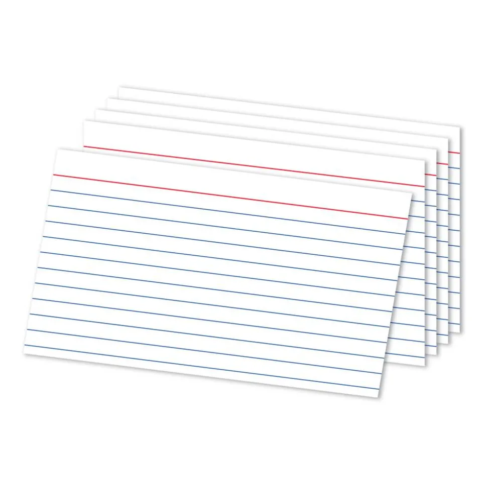Ruled Index Cards, 5" x 8", White, Pack Of 100