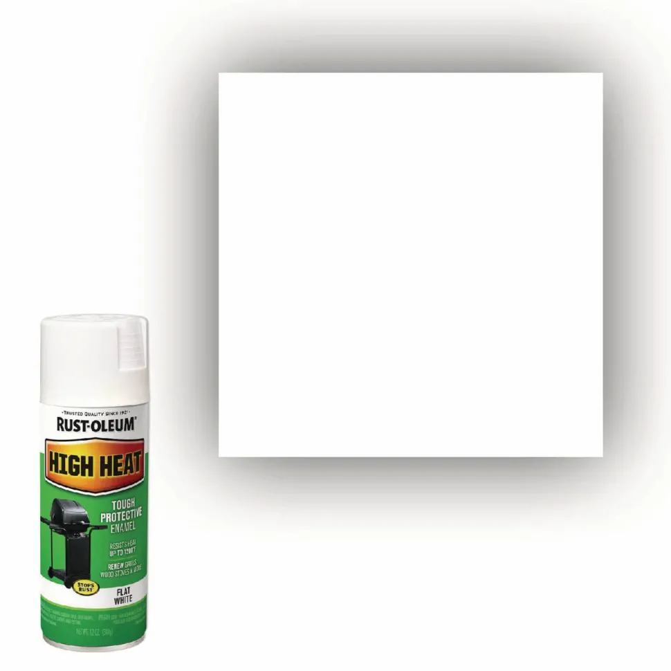 Rust-Oleum High Heat Enamel Spray Paint, Flat White, 12 oz Aerosol Can