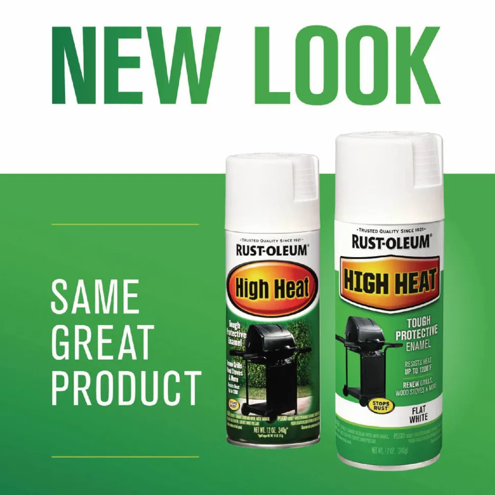 Rust-Oleum High Heat Enamel Spray Paint, Flat White, 12 oz Aerosol Can