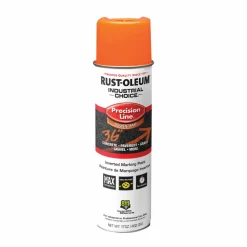 Rust-Oleum Industrial Choice M1600 System Solvent-Based Precision Line Marking Paint, Flat Fluorescent Orange, 17 oz Aerosol Can, 12/CT