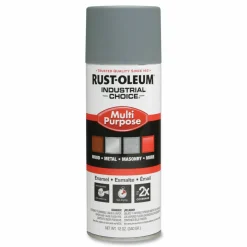 Rust-Oleum Industrial Choice 1600 System Multi-Purpose Enamel Spray Paint, Flat Gray, 12 oz Aerosol Can, 6/Carton