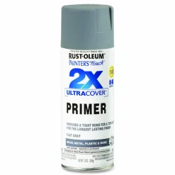 Rust-Oleum Painter's Touch 2X Ultra Cover Spray Paint, Flat Gray, 12 oz Aerosol Can