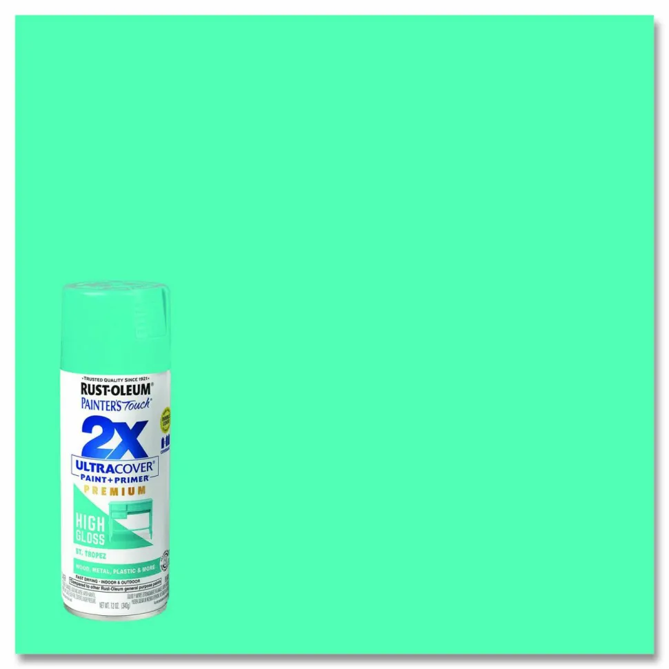 Rust-Oleum Painter's Touch 2X Ultra Cover Spray Paint, High Gloss St. Tropez, 12 oz Aerosol Can
