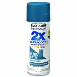 Rust-Oleum Painter's Touch 2X Ultra Cover Spray Paint, Ultra Matte Blue, 12 oz Aerosol Can