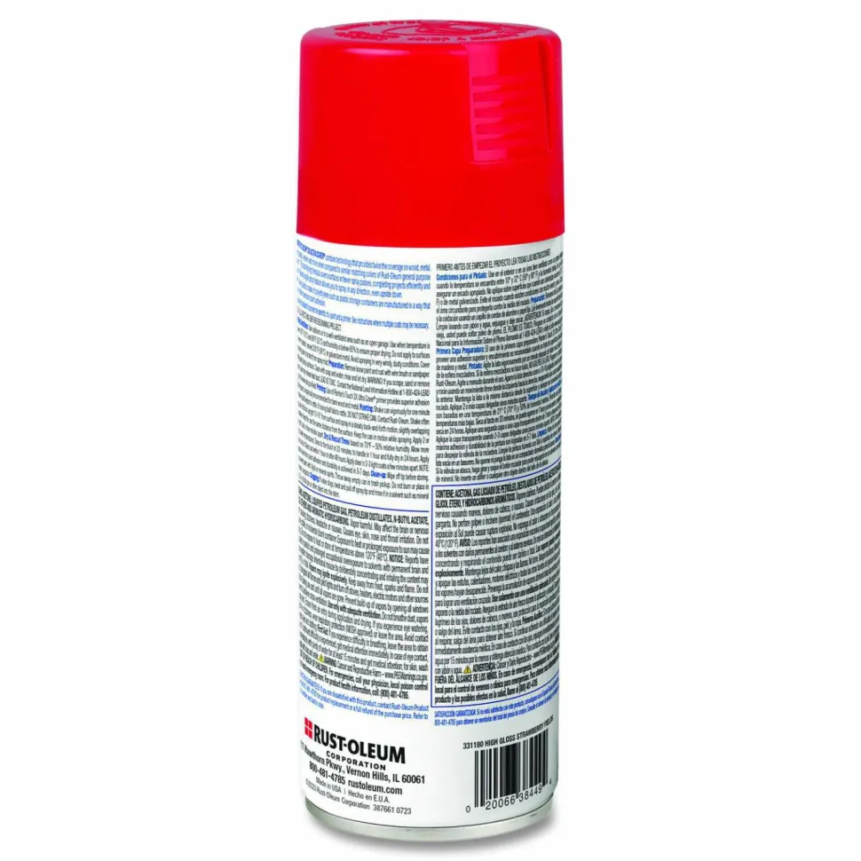 Rust-Oleum Painter's Touch 2X Ultra Cover Spray Paint, High Gloss Strawberry Fields, 12 oz Aerosol Can, 6/Carton