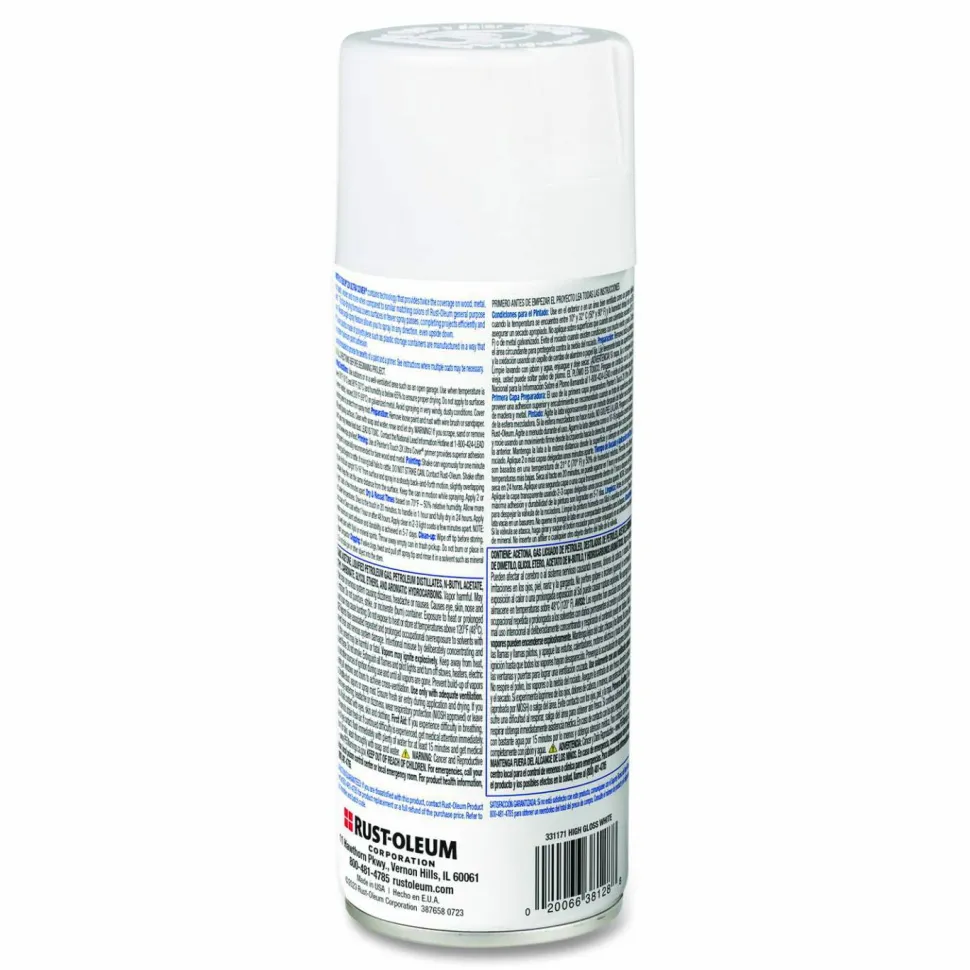 Rust-Oleum Painter's Touch 2X Ultra Cover Spray Paint, High Gloss White, 12 oz Aerosol Can