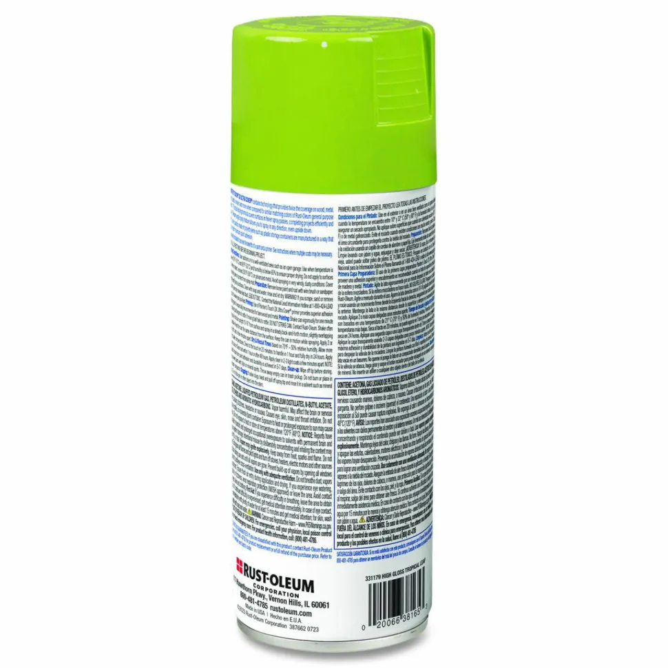 Rust-Oleum Painter's Touch 2X Ultra Cover Spray Paint, High Gloss Tropical Leaf, 12 oz Aerosol Can, 6/Carton