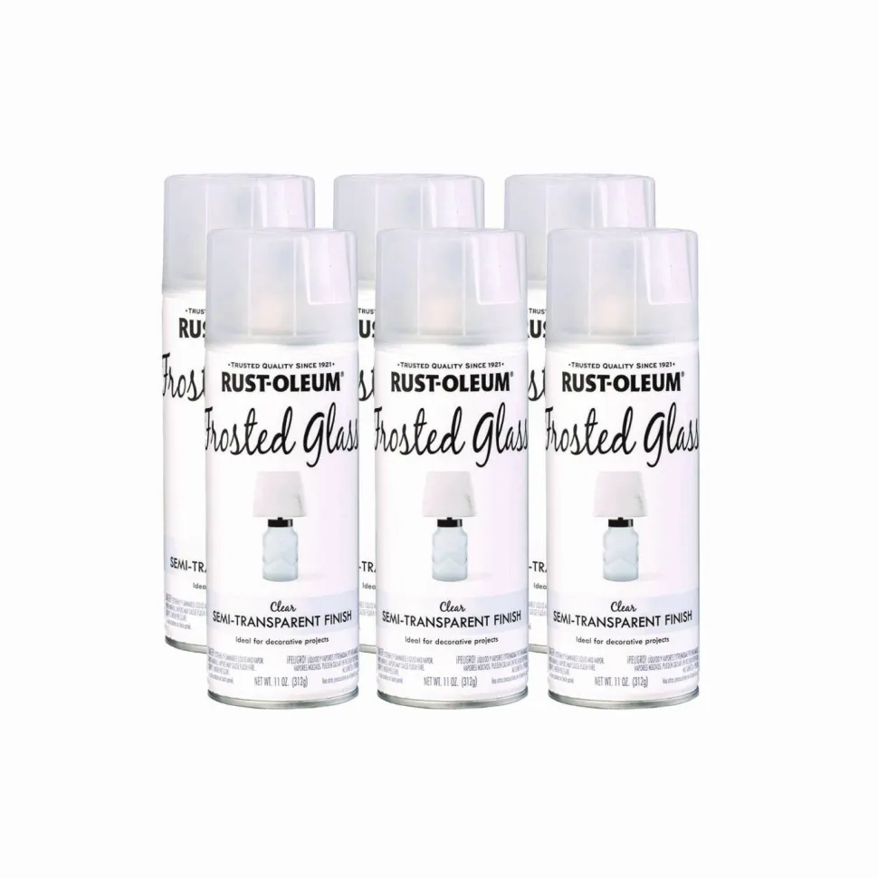Rust-Oleum Specialty Frosted Glass Spray Paint, Matte Clear, 11 oz Aerosol Can, 6/Carton