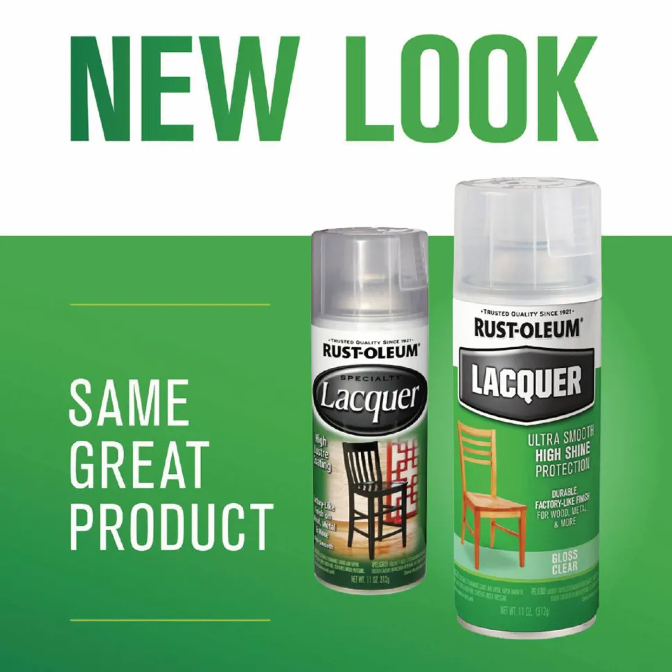Rust-Oleum Specialty Lacquer Spray Paint, Gloss Clear, 12 oz Aerosol Can, 6/Carton