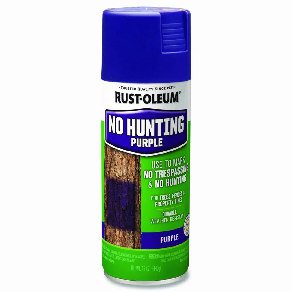 Rust-Oleum Specialty No Hunting Purple Spray Paint, Flat No Hunting Purple, 12 oz Aerosol Can, 6/Carton