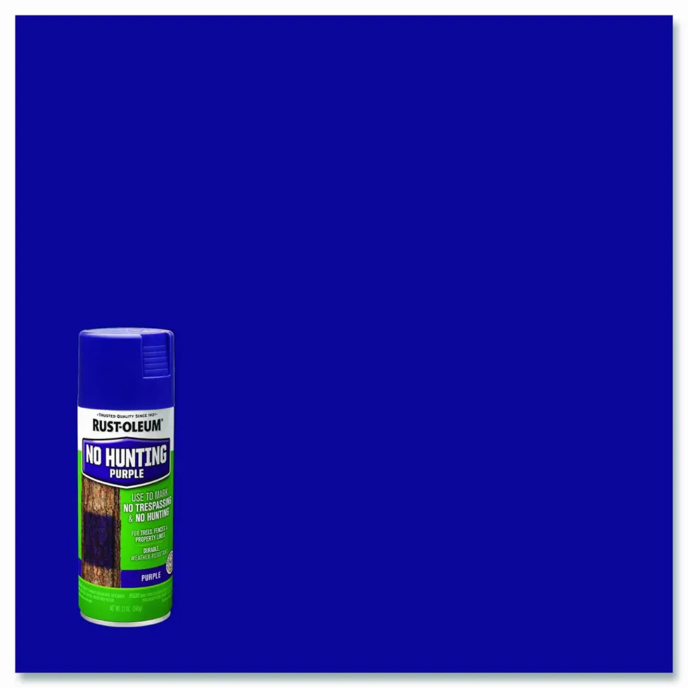 Rust-Oleum Specialty No Hunting Purple Spray Paint, Flat No Hunting Purple, 12 oz Aerosol Can, 6/Carton