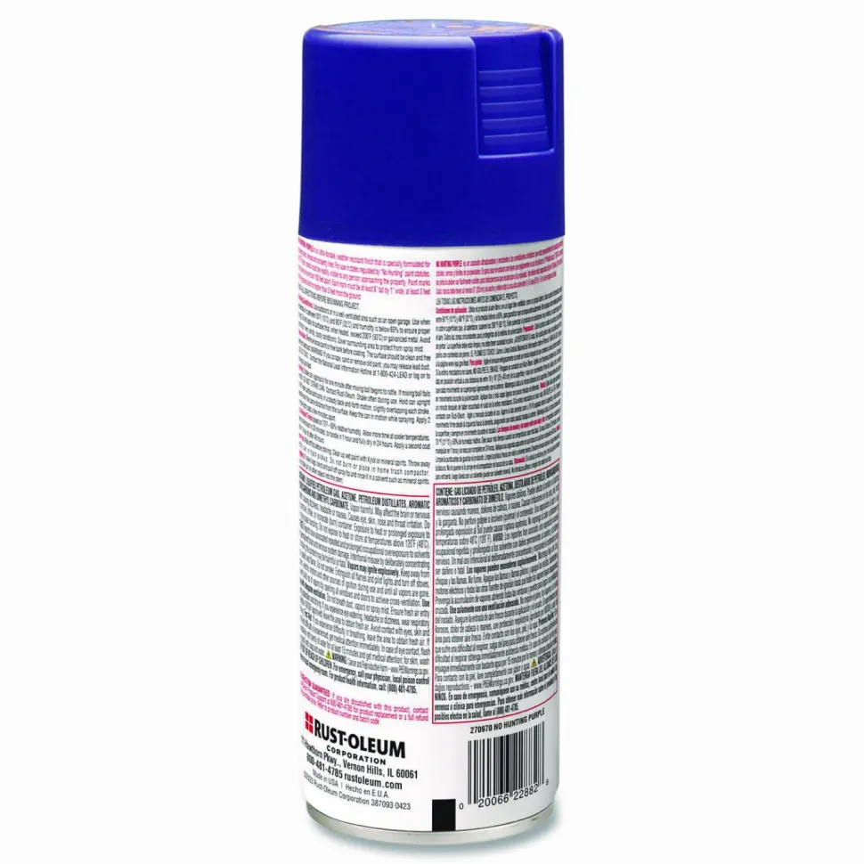 Rust-Oleum Specialty No Hunting Purple Spray Paint, Flat No Hunting Purple, 12 oz Aerosol Can, 6/Carton