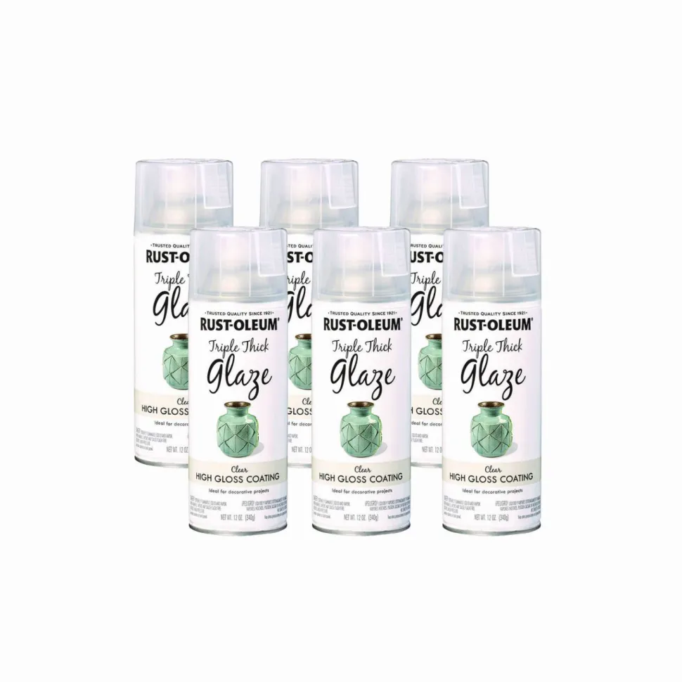 Rust-Oleum Specialty Triple Thick Glaze Spray Paint, High Gloss Clear, 12 oz Aerosol Can, 6/Carton