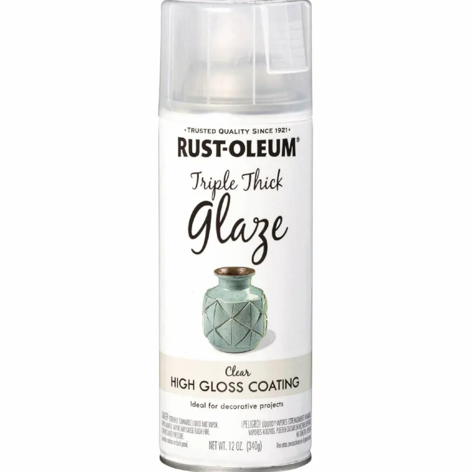 Rust-Oleum Specialty Triple Thick Glaze Spray Paint, High Gloss Clear, 12 oz Aerosol Can, 6/Carton