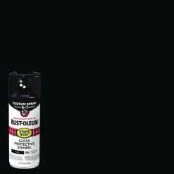 Rust-Oleum Stops Rust 5-in-1 Spray Paint, Gloss Black, 12 oz Aerosol Can, 6/Carton