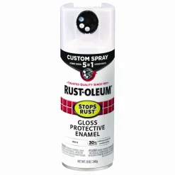 Rust-Oleum Stops Rust 5-in-1 Spray Paint, Gloss White, 12 oz Aerosol Can, 6/Carton
