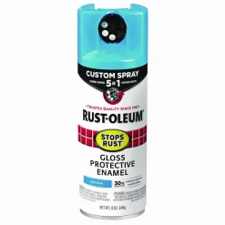 Rust-Oleum Stops Rust 5-in-1 Spray Paint, Gloss Maui Blue, 12 oz Aerosol Can, 6/Carton
