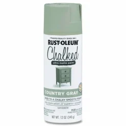 Rust-Oleum Ultra Matte Chalked Paint, Matte Country Gray, 12 oz Aerosol Can, 6/Carton