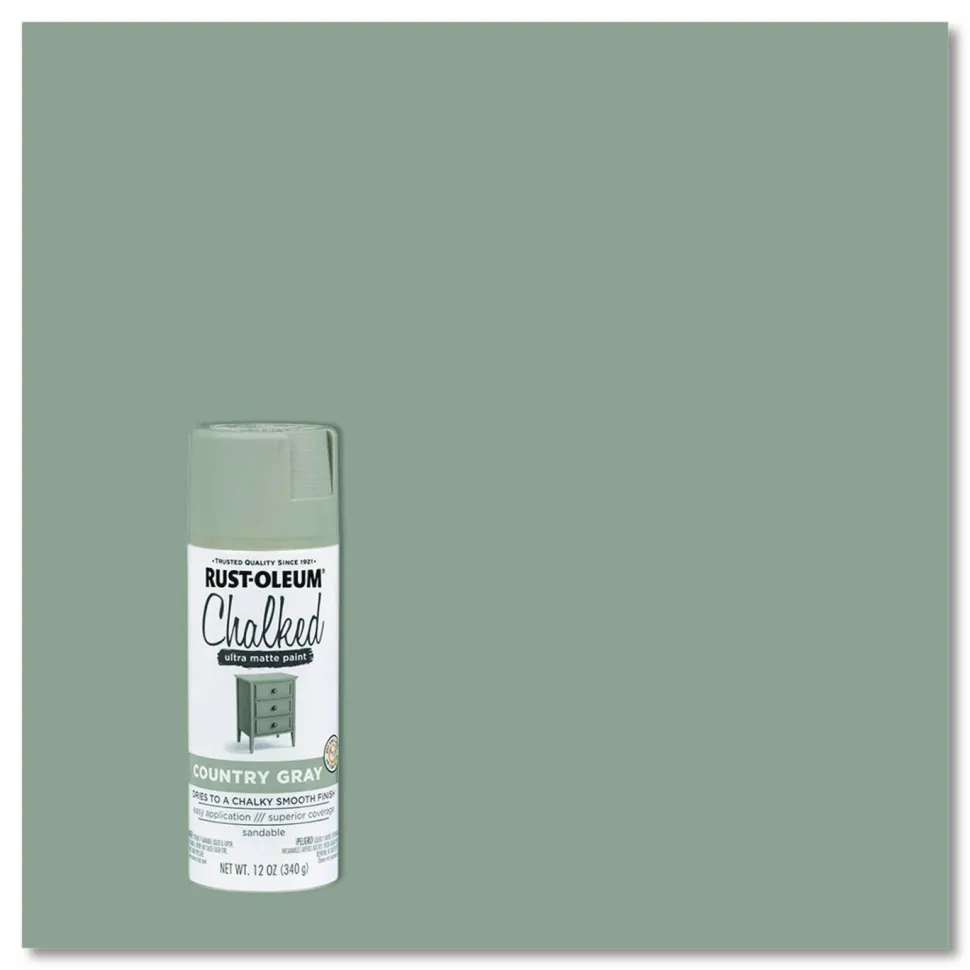 Rust-Oleum Ultra Matte Chalked Paint, Matte Country Gray, 12 oz Aerosol Can