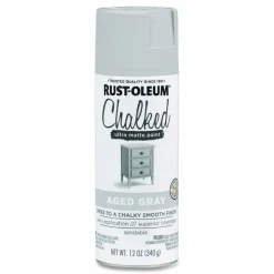 Rust-Oleum Ultra Matte Chalked Paint, Matte Aged Gray, 12 oz Aerosol Can, 6/Carton