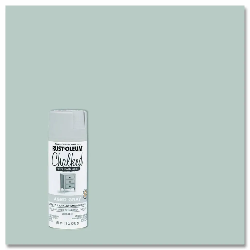 Rust-Oleum Ultra Matte Chalked Paint, Matte Aged Gray, 12 oz Aerosol Can