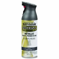 Rust-Oleum Universal Premium Spray Paint, Flat Iron, 12 oz Aerosol Can, 6/Carton