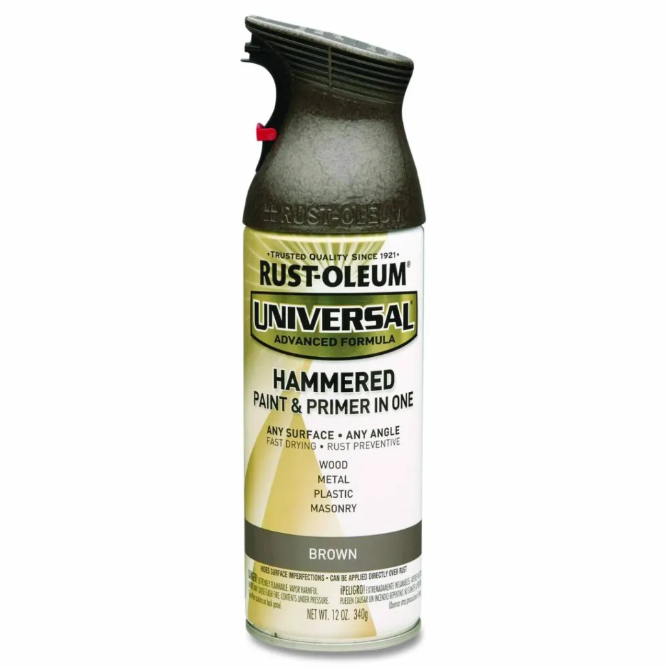 Rust-Oleum Universal Premium Spray Paint, Hammer Brown, 12 oz Aerosol Can, 6/Carton