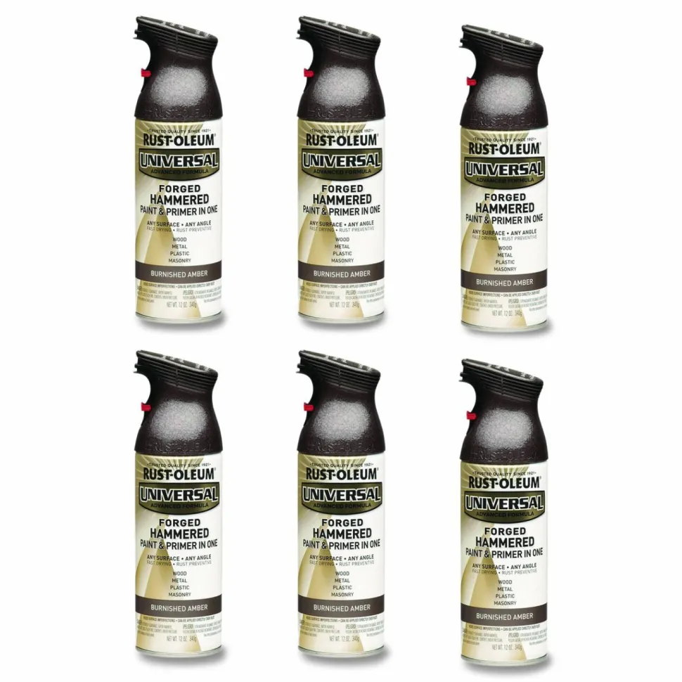Rust-Oleum Universal Premium Spray Paint, Hammer Amber, 12 oz Aerosol Can, 6/Carton