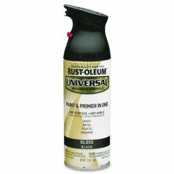 Rust-Oleum Universal Premium Spray Paint, Gloss Black, 12 oz Aerosol Can