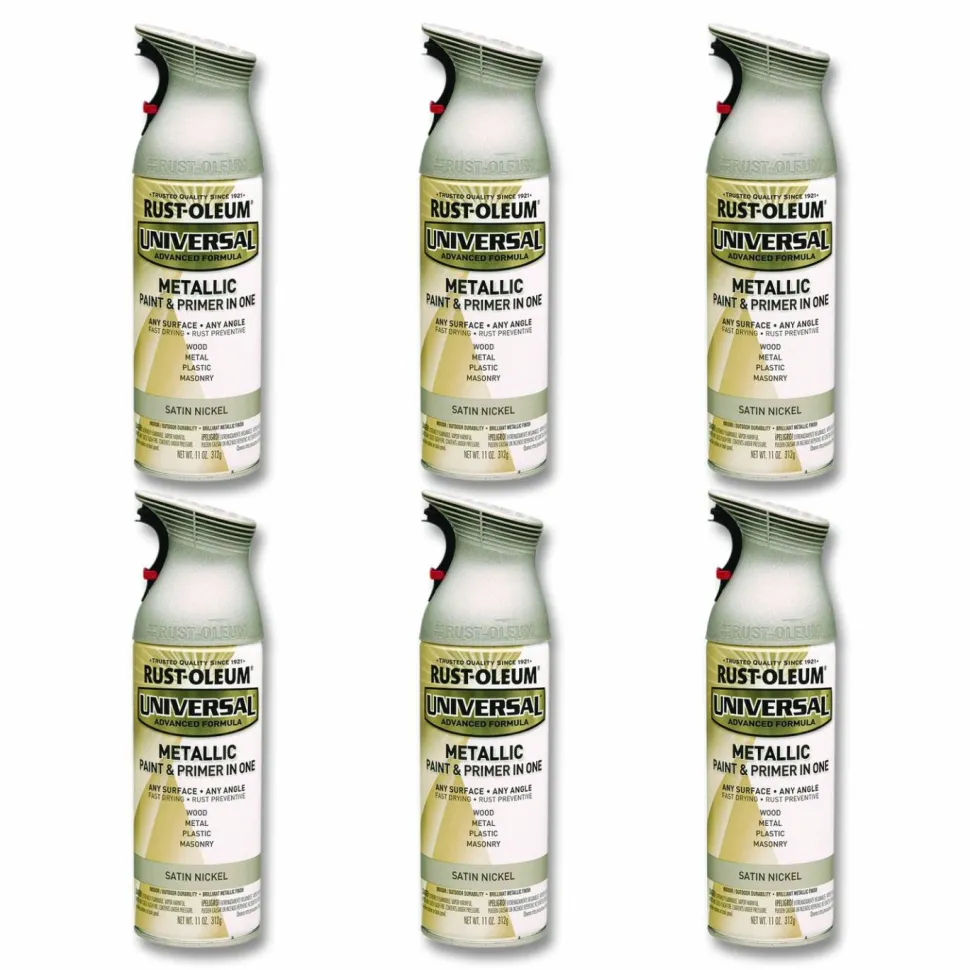 Rust-Oleum Universal Premium Spray Paint, Aged Nickel, 12 oz Aerosol Can, 6/Carton