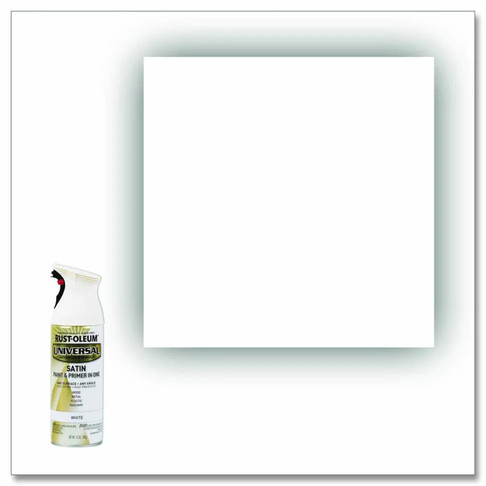 Rust-Oleum Universal Premium Spray Paint, Satin White, 12 oz Aerosol Can, 6/Carton